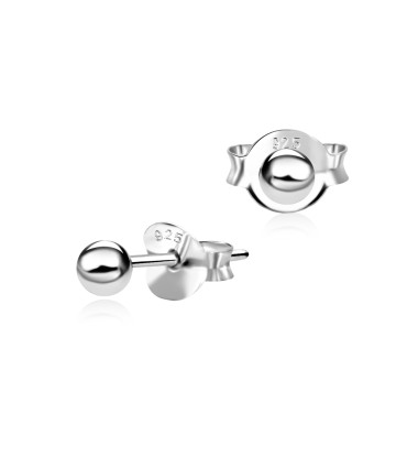 Silver Ball Stud Earrings STS-1024-3